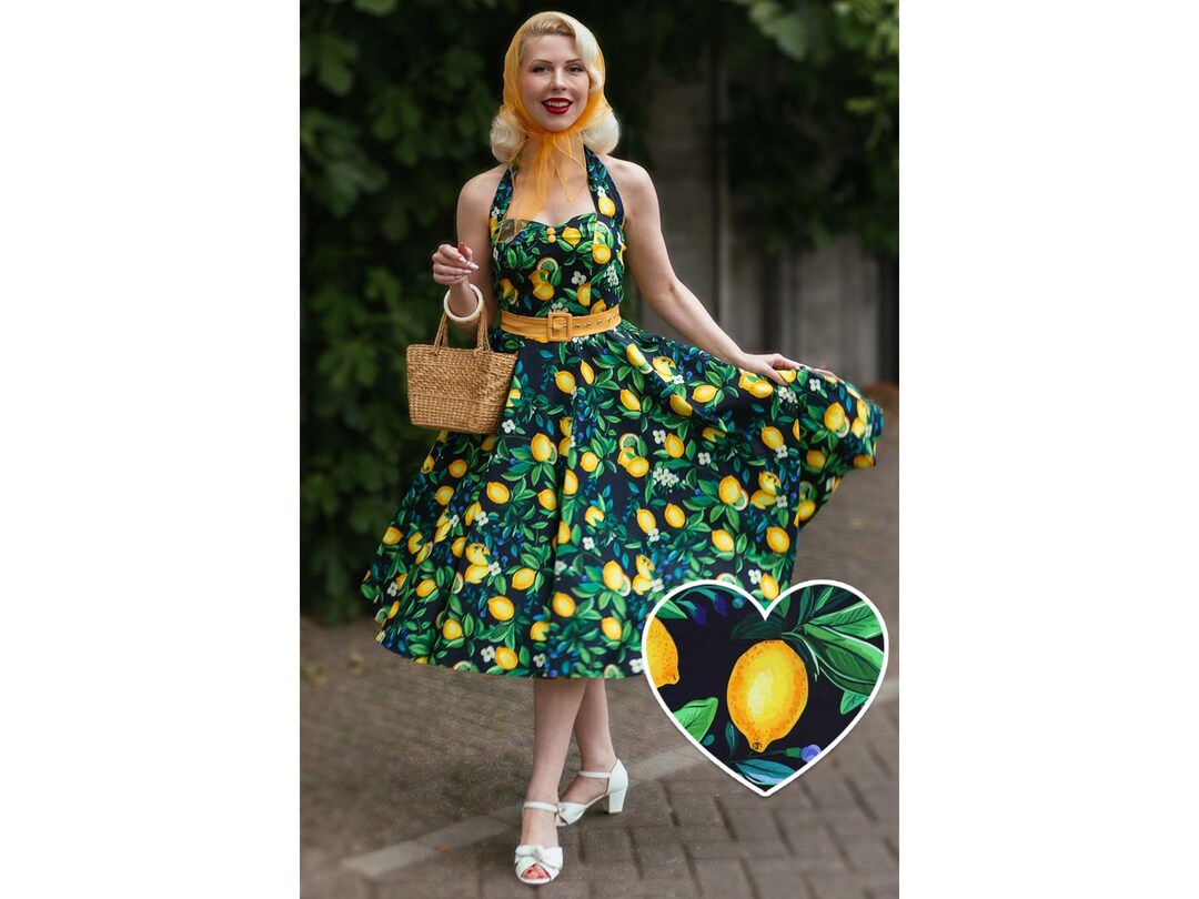 Daisy Lemon Halter Dress in Black - Etsy