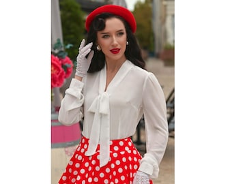 Margaret White Long Sleeved Blouse