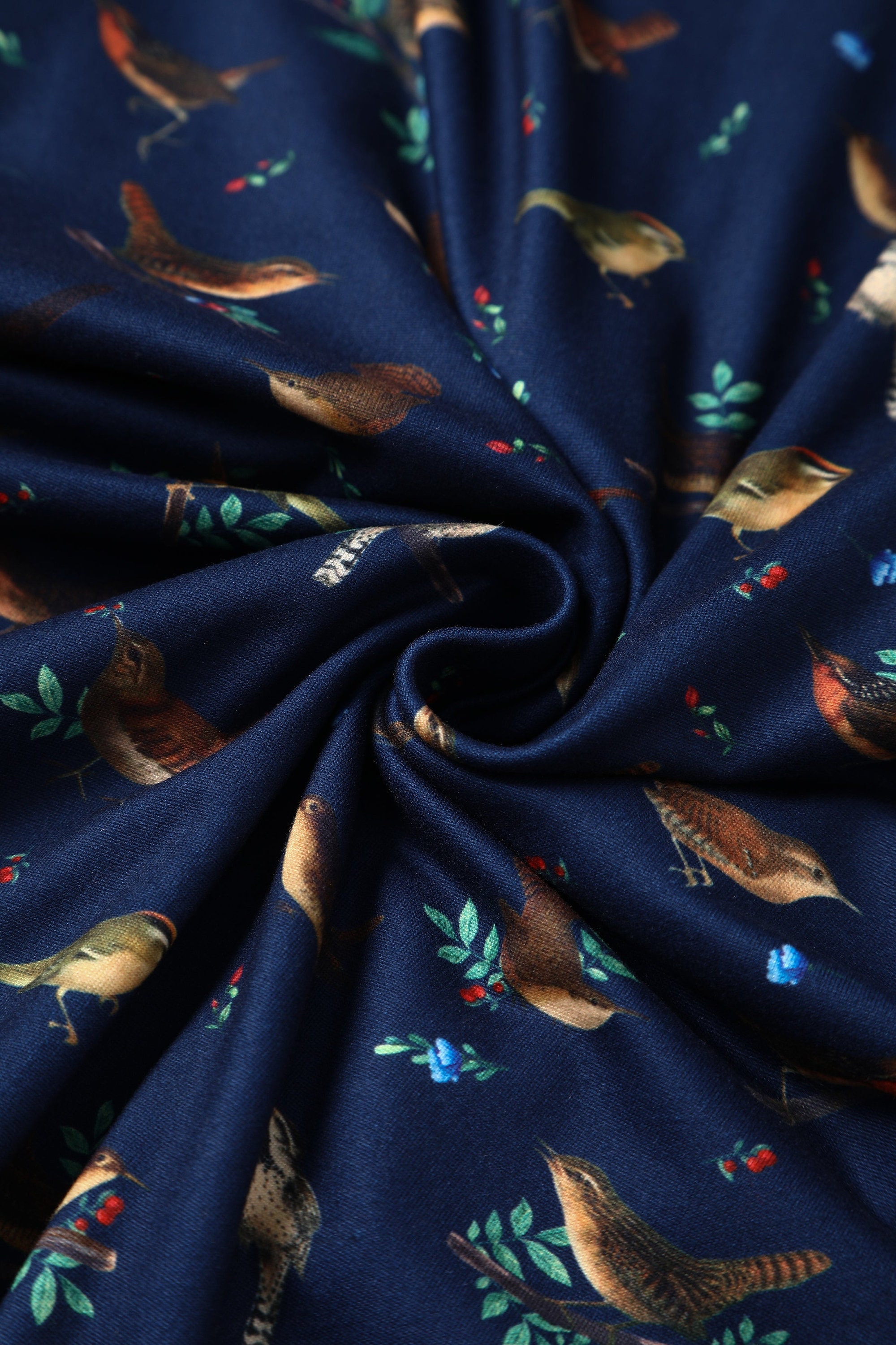 Brenda Navy Blue Bird Print Dress - Etsy