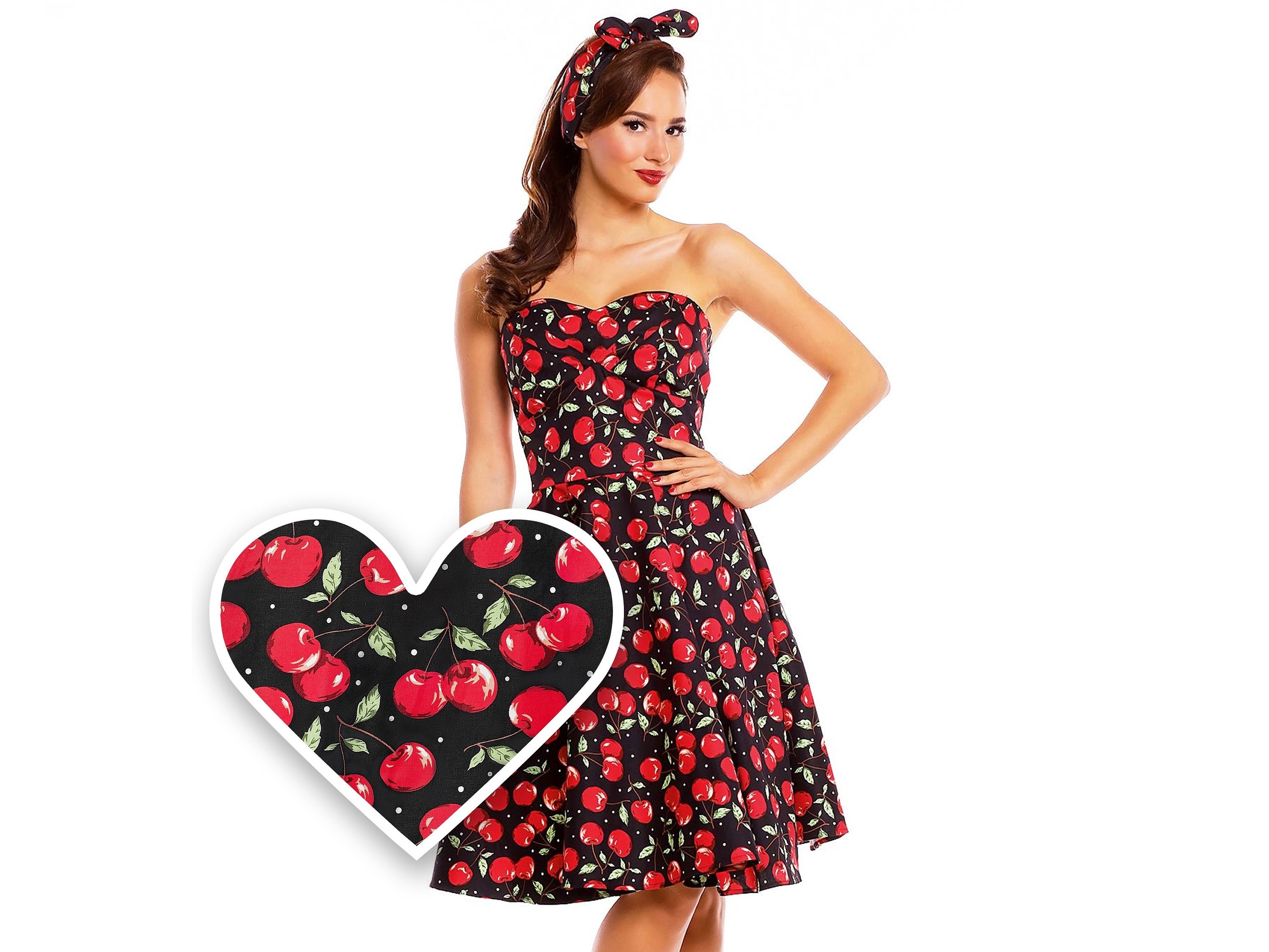 Retro Cherry Dress Etsy