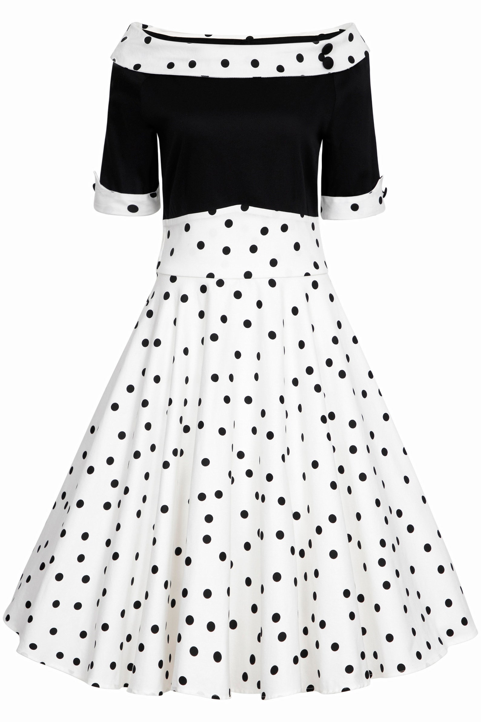 Black White Polka Dot Swing Dress | Etsy
