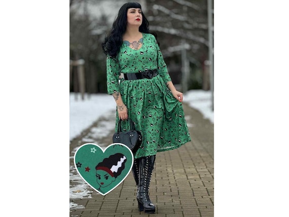 Billie Frankenstein & the Bride Print Dress - Etsy Israel