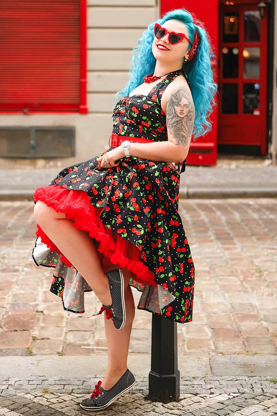 black denim halter dress Georgina Denim Mini Dress main image 1