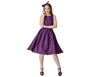 purple swing dress