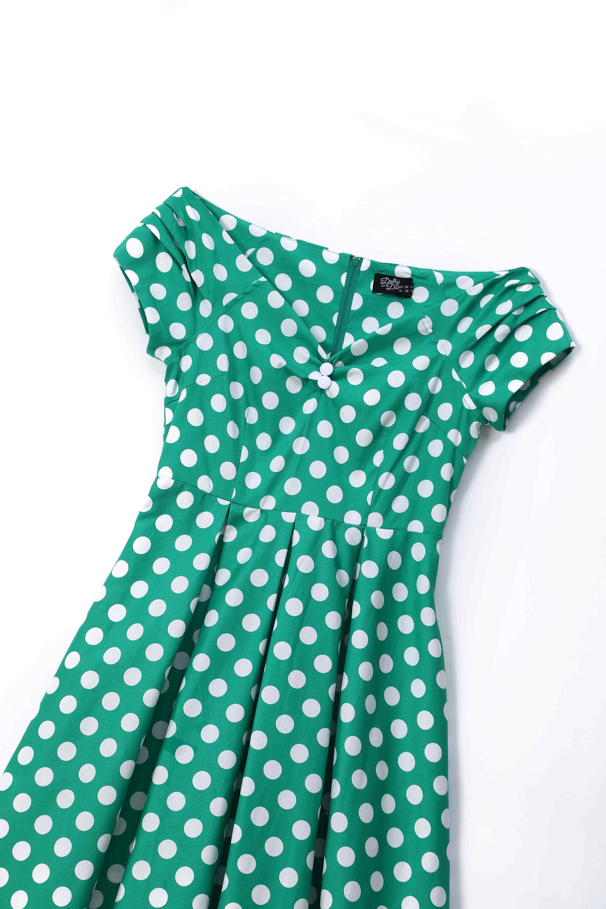 Lily Green Polka Dot off Shoulder Dress - Etsy