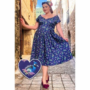 Lily Purple Peacock Circle Dress