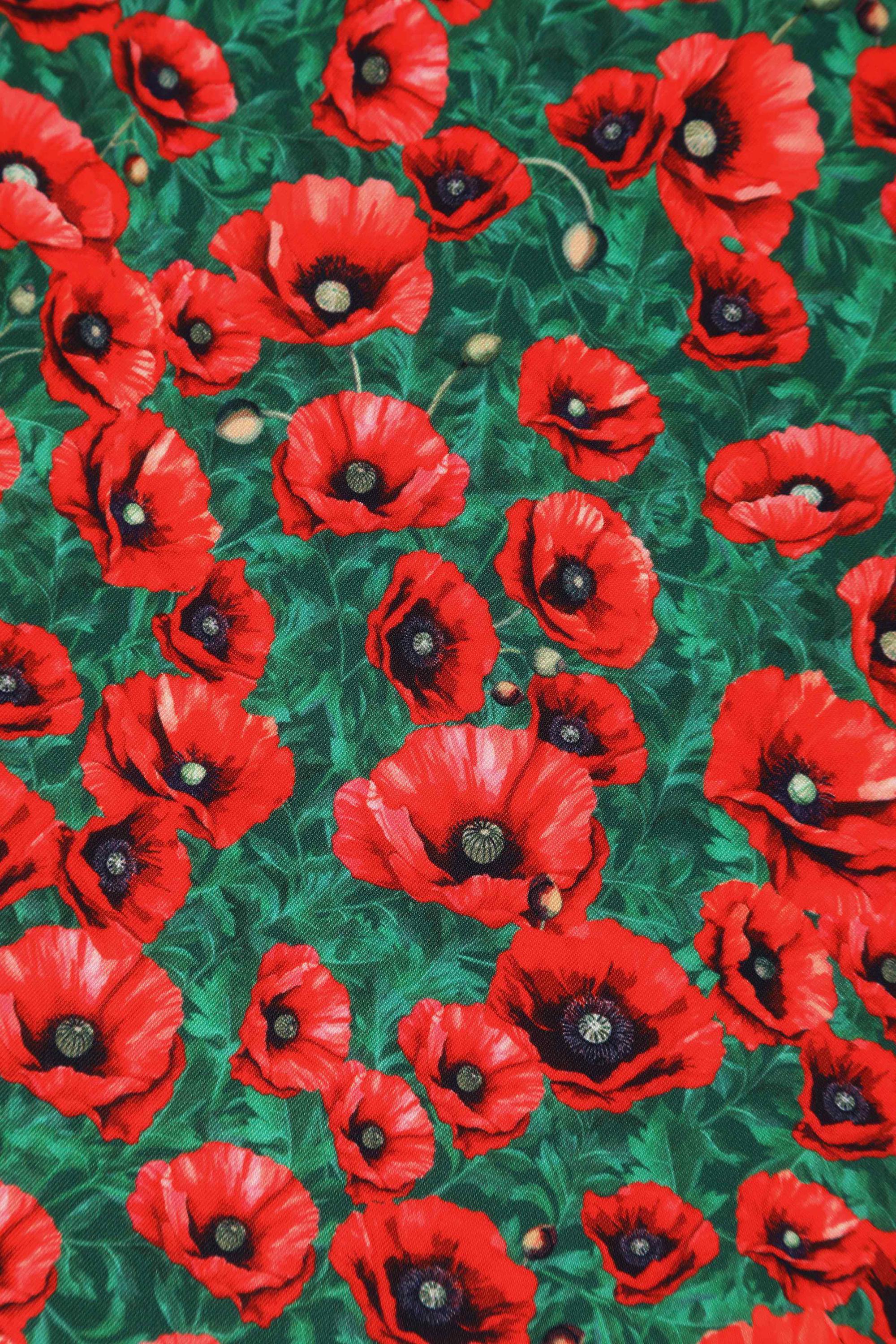 Beverly Red Poppy Garden off Shoulder Dress - Etsy