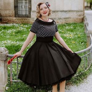 Black and White Polka Dot Swing Dress