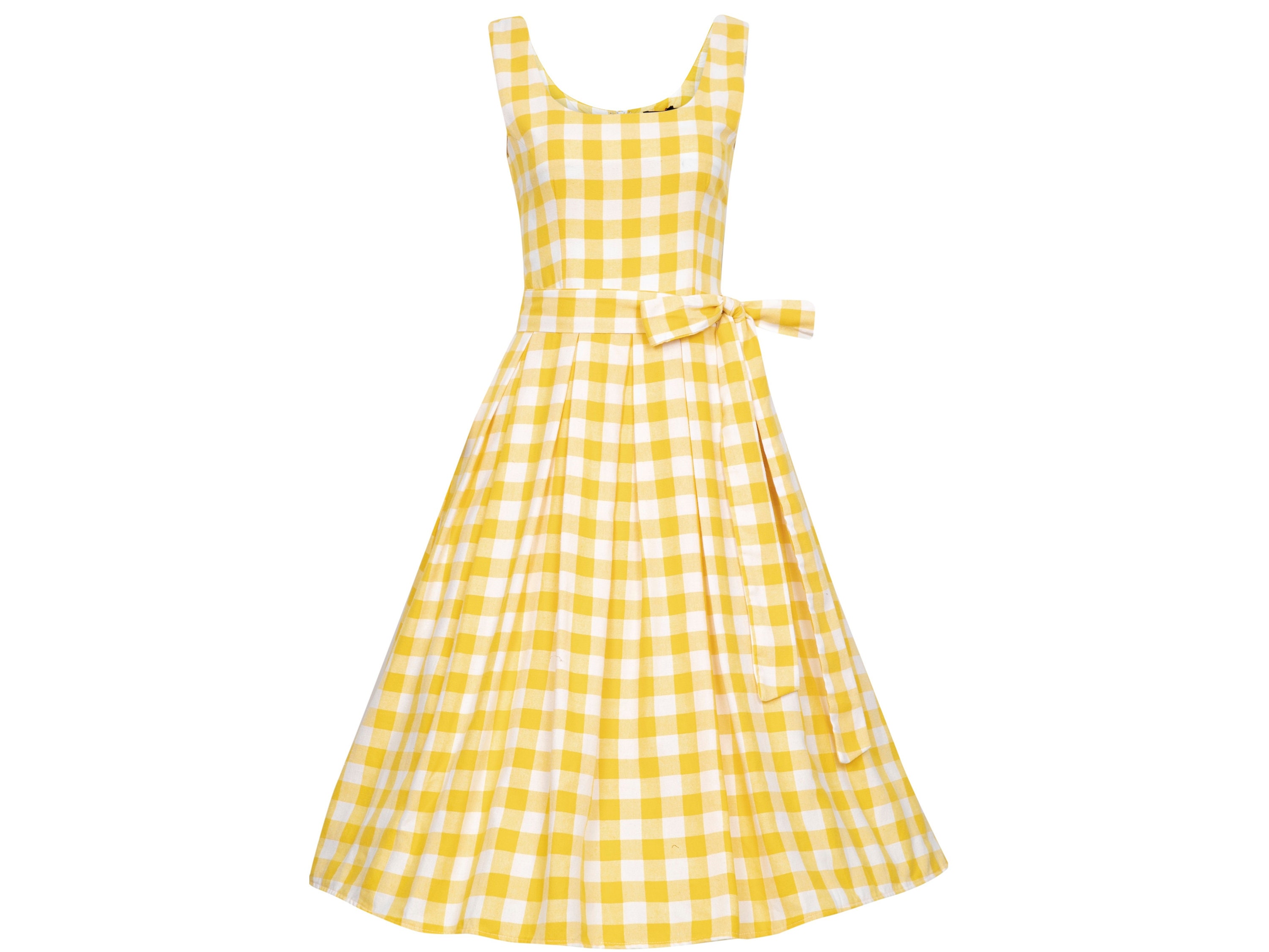 Amanda Yellow Gingham Swing Dress - Etsy