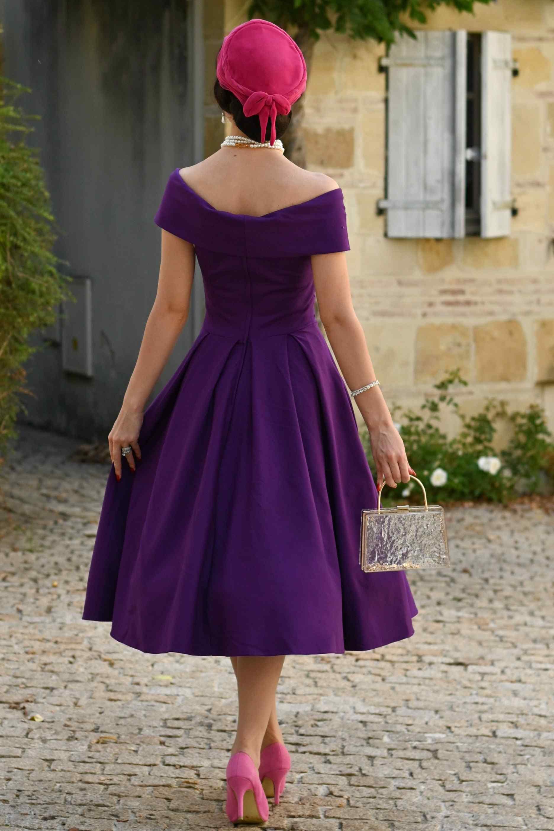 Beverly Purple off Shoulder Dress - Etsy