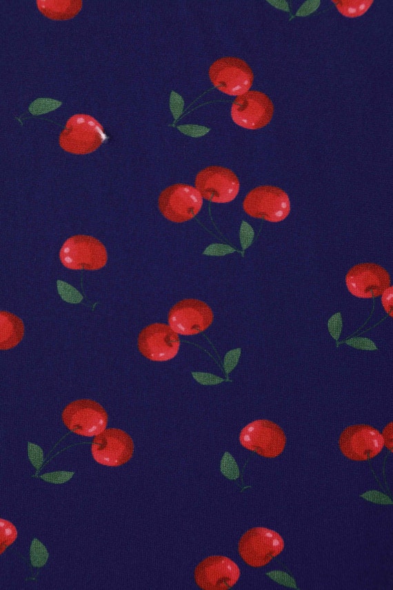 Donna Navy Blue Tea Dress in Cherry Fruit Print - Etsy