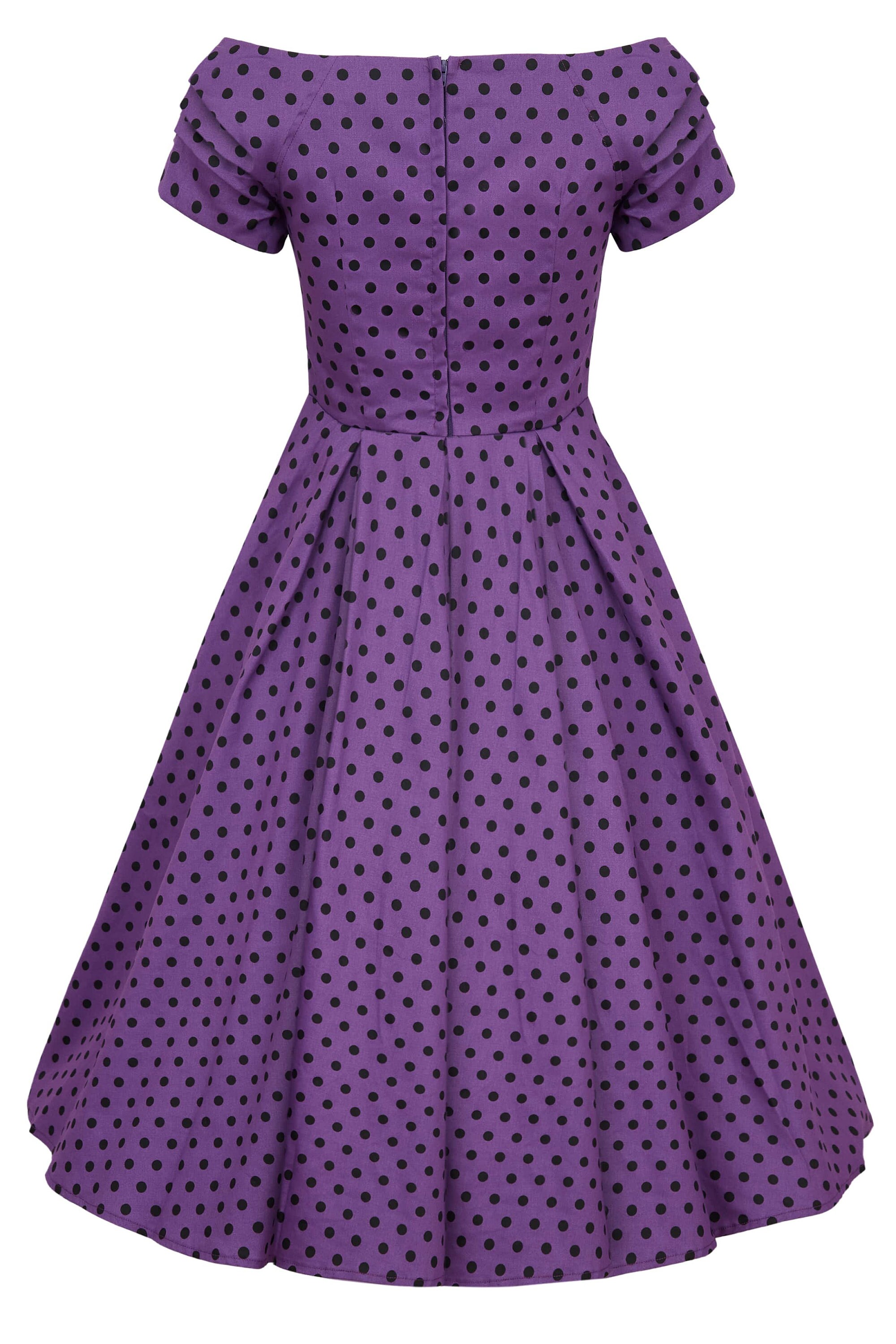loft purple polka dot dress LOFT