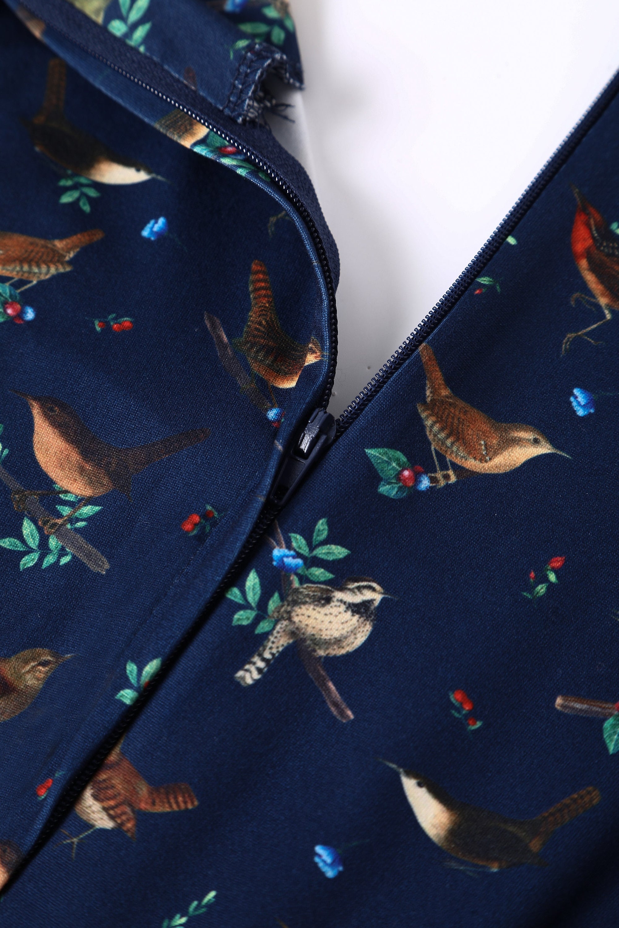 Brenda Navy Blue Bird Print Dress - Etsy Brenda Navy Blue Bird Print Dress - Etsy