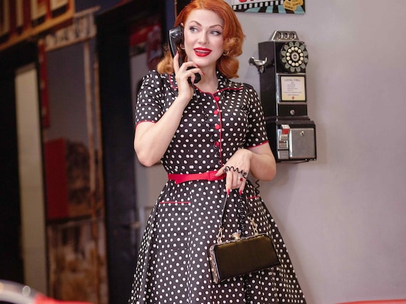 rockabilly shirt dress Penelope Rockabilly Heart Shirt Dress