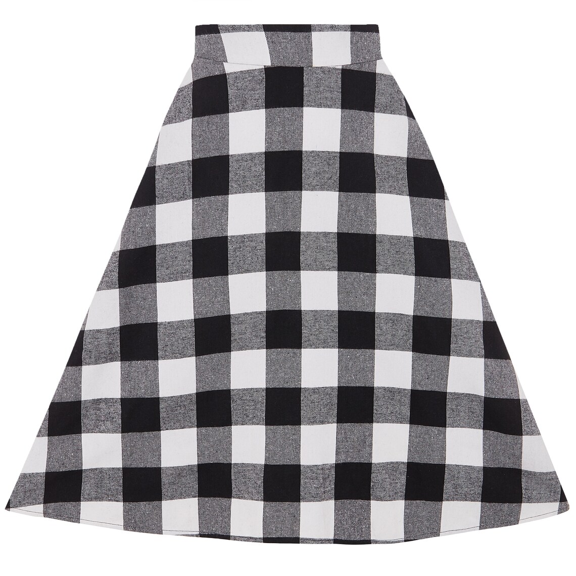 Joyce Monochrome Tartan Swing Skirt | Etsy