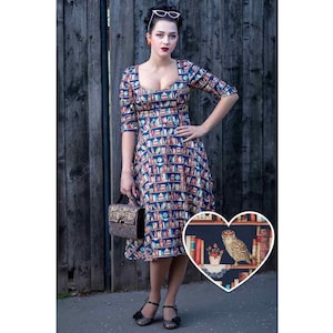 Scarlette Library Book Mid Calf Dress