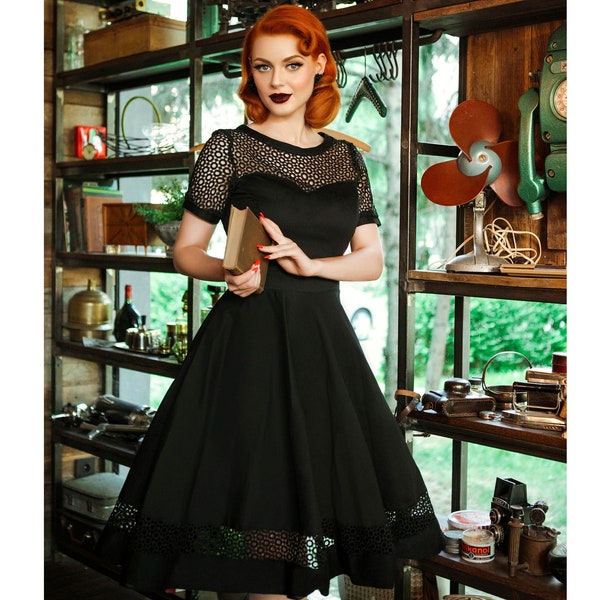 Black Lace Formal Dress with Sleeves