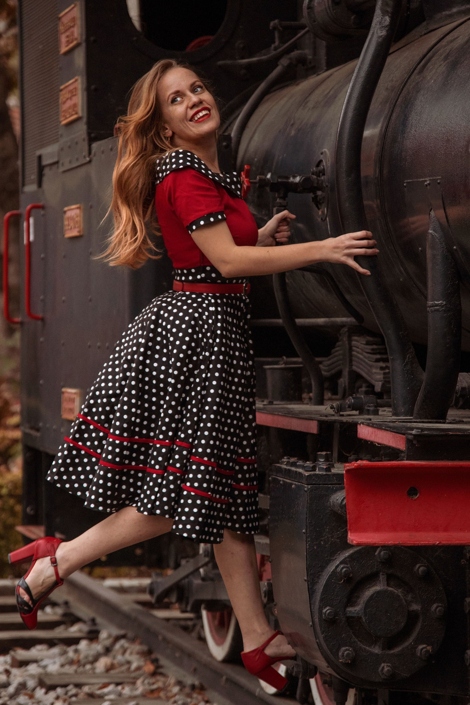 red black polka dot dress Saint Laurent Red and Black Silk Polka Dot Dress Moore Vintage Archive