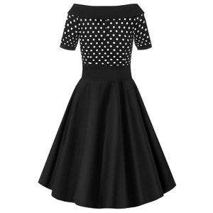 Black and White Polka Dot Swing Dress - Etsy UK