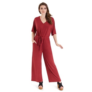 Charlotte Burgundy Wide Leg Jumpsuit