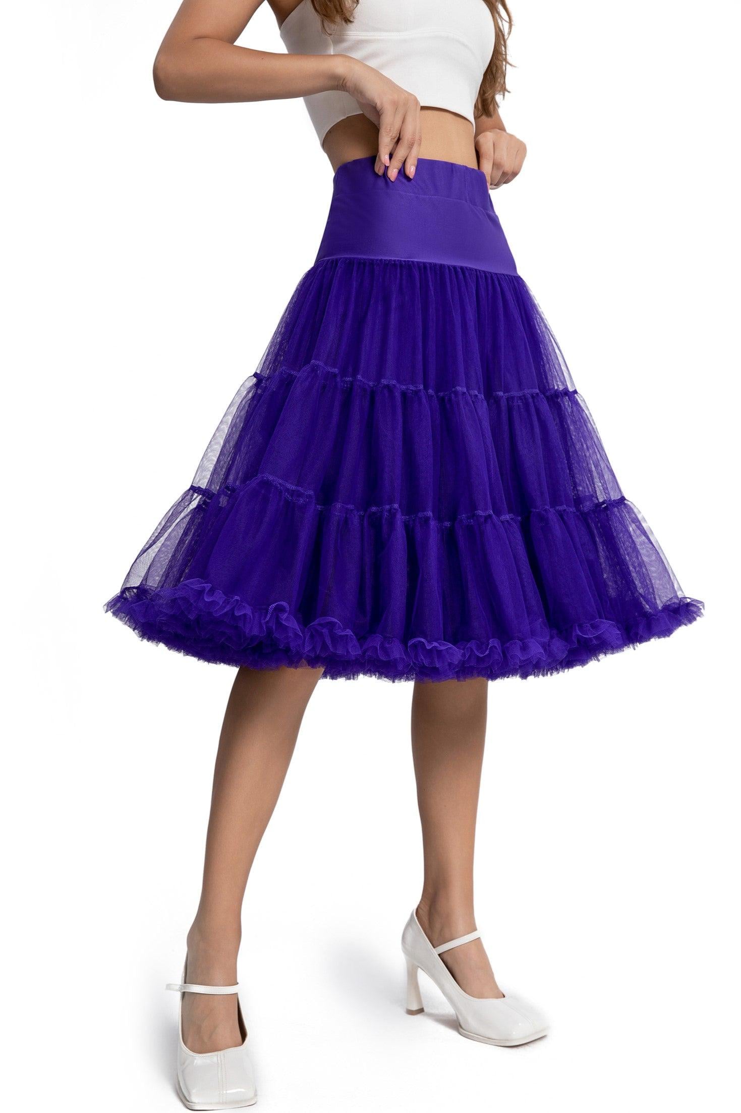 スカート 19th Hand Quilted Petticoat Skirt Purple Fluffy Net Petticoat 25.5” in Purple - Etsy