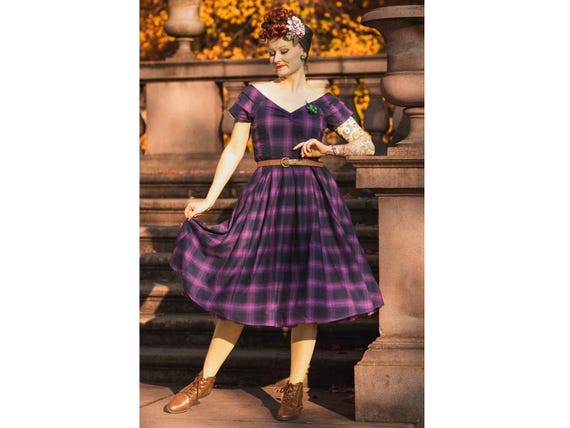 fall swing dresses for women Chic Polka Dot Midi Swing Dress main image 0