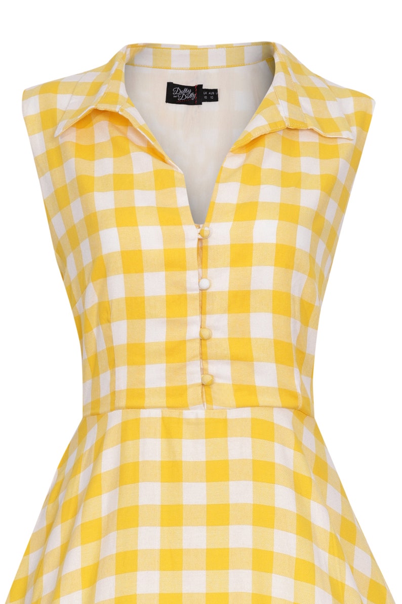 Poppy Yellow Gingham Shirt Dress Etsy UK