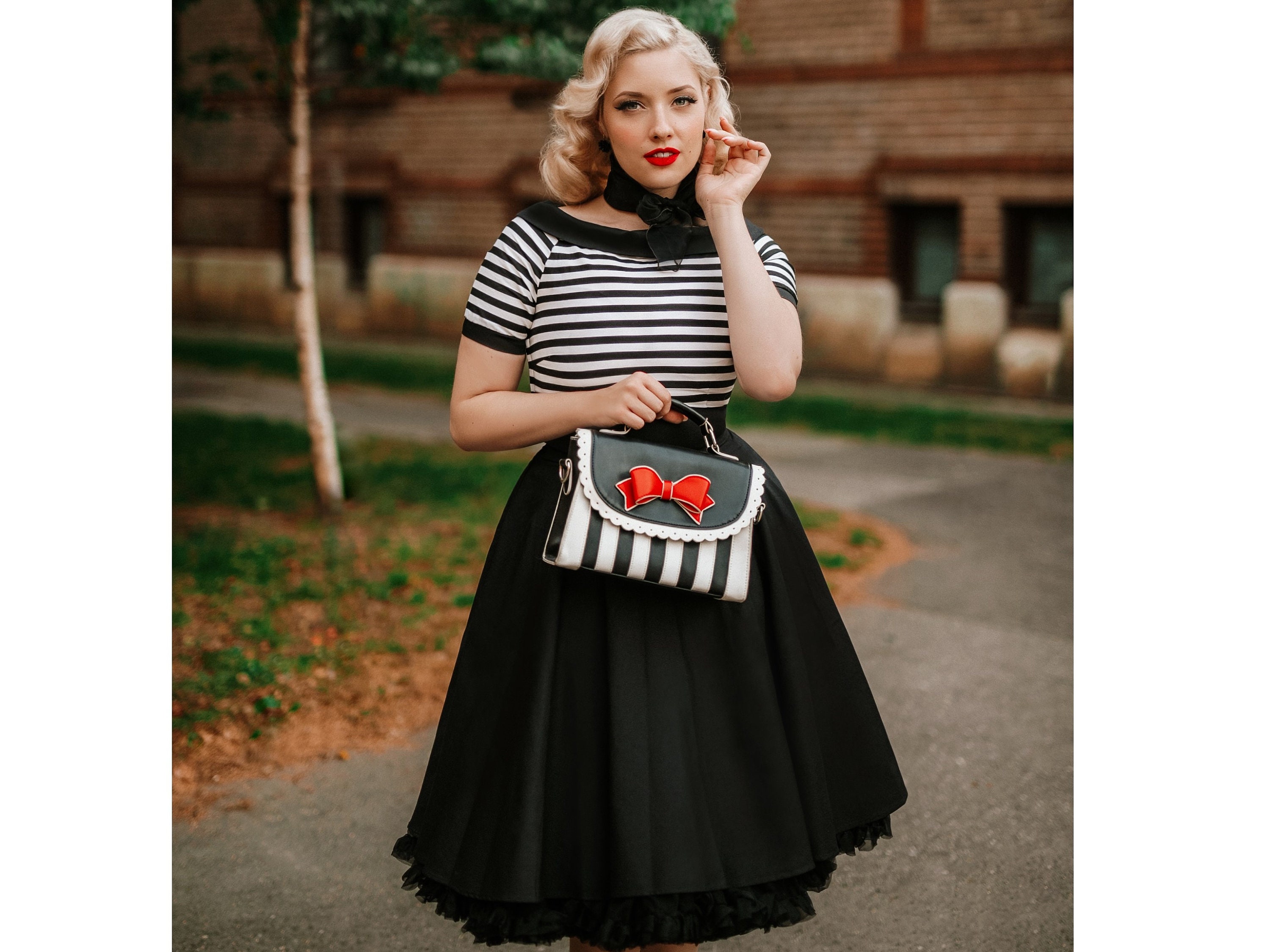 Rockabilly Polka Shirt Dress Penelope 50's Rockabilly Polka Dot