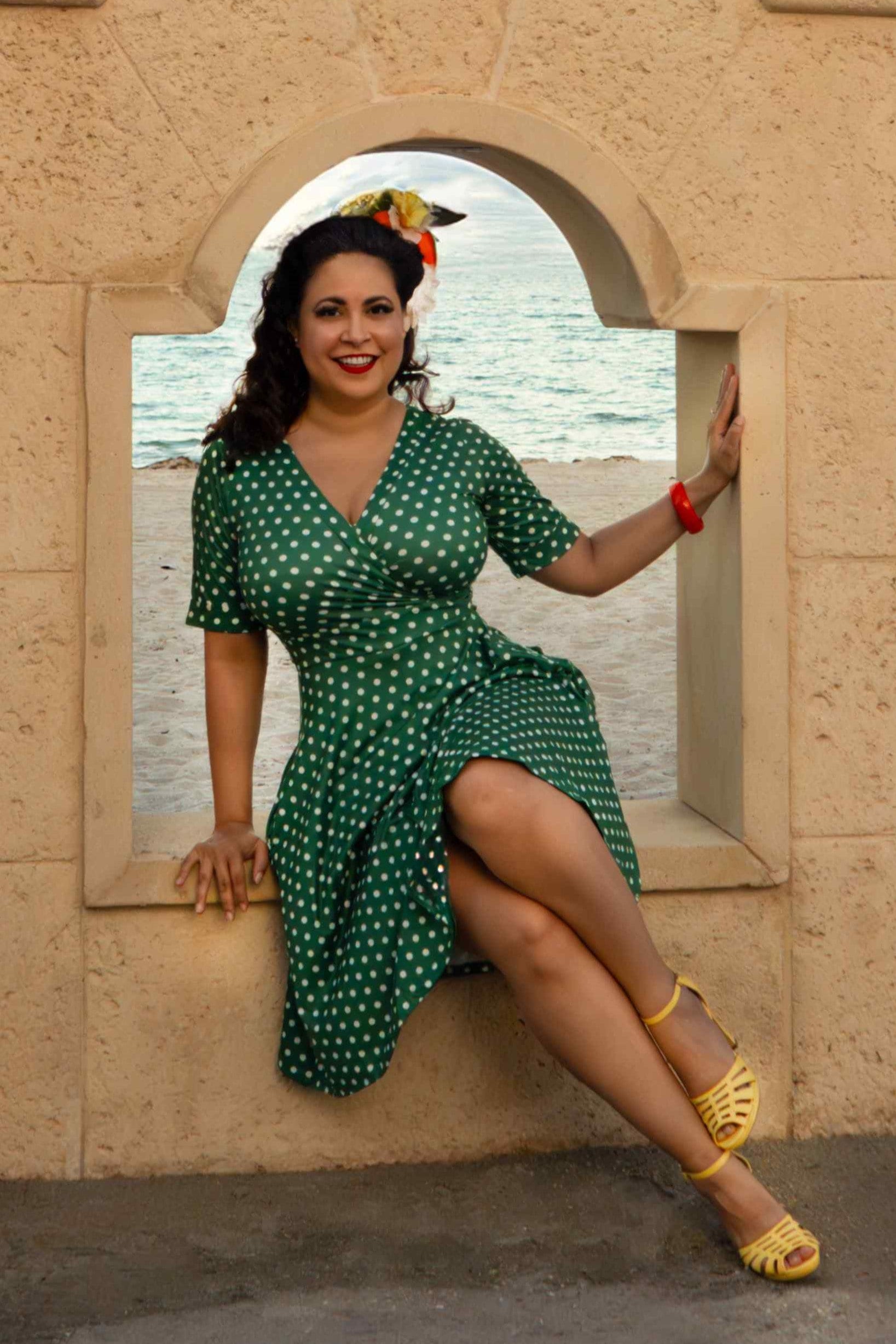 white christmas dresses J. Peterman Women's Polka Dot Button Front Dress main image 1