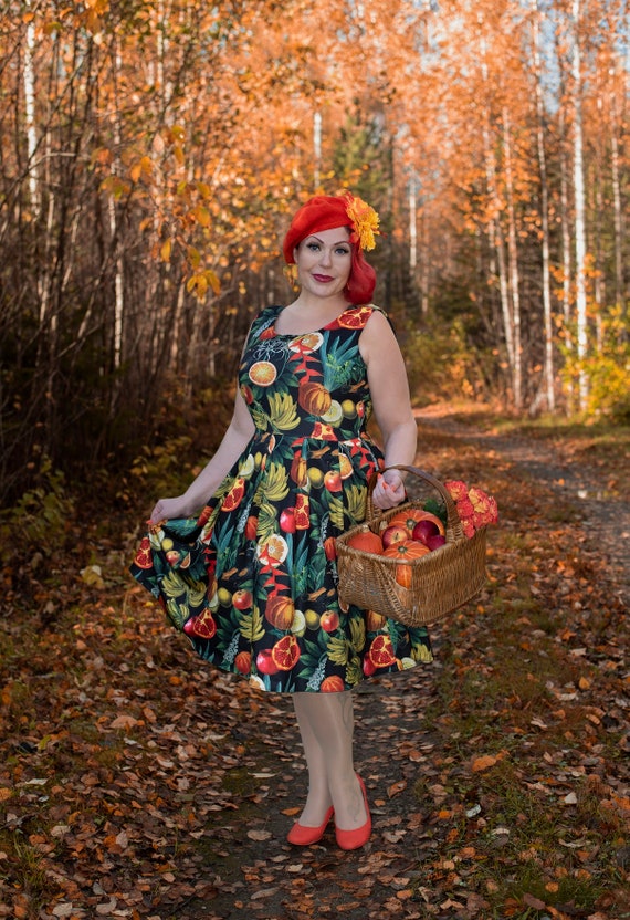 Tropical fruit dress top