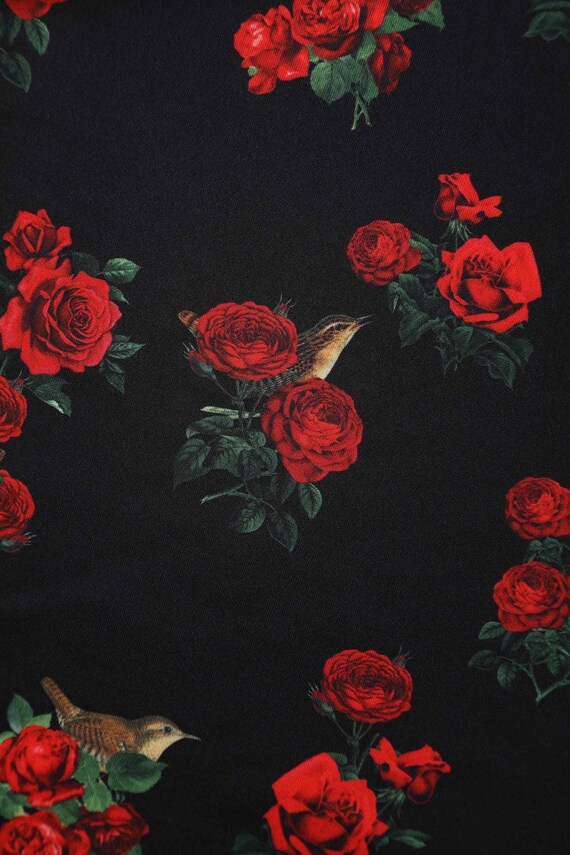 black off the shoulder dress with red roses Off the shoulder black with red roses dress , Medium