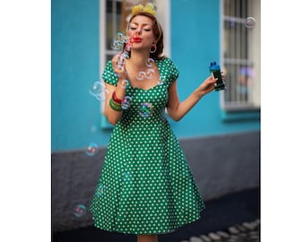 50s polka dot dresses