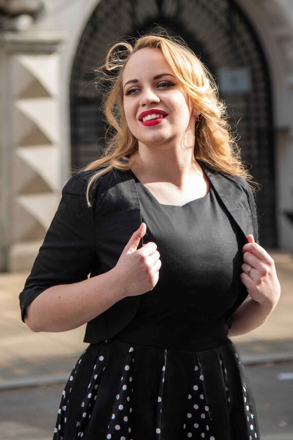 Lisette Black Bolero Jacket - Etsy