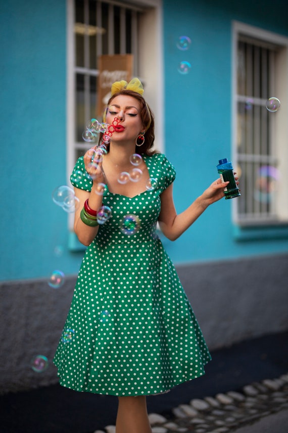 green dress with white spots Swing Dress Next Green Spot Dress Green Dress White Dots Kylie Green Polka  Dot Swing Dress
