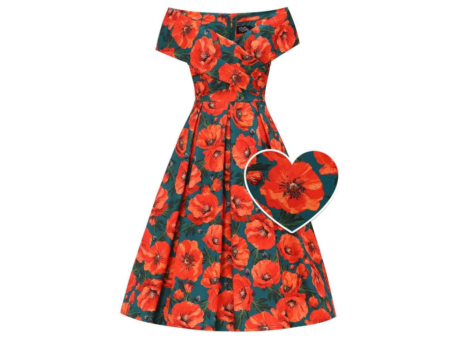 スーツ・フォーマル・ドレス poppy flower jacquard off shoulder dress flower jacquard off shoulder dress – POPPY