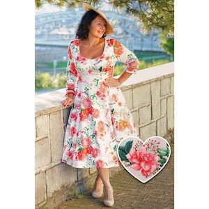 Scarlette Pink Floral Mid Calf Dress