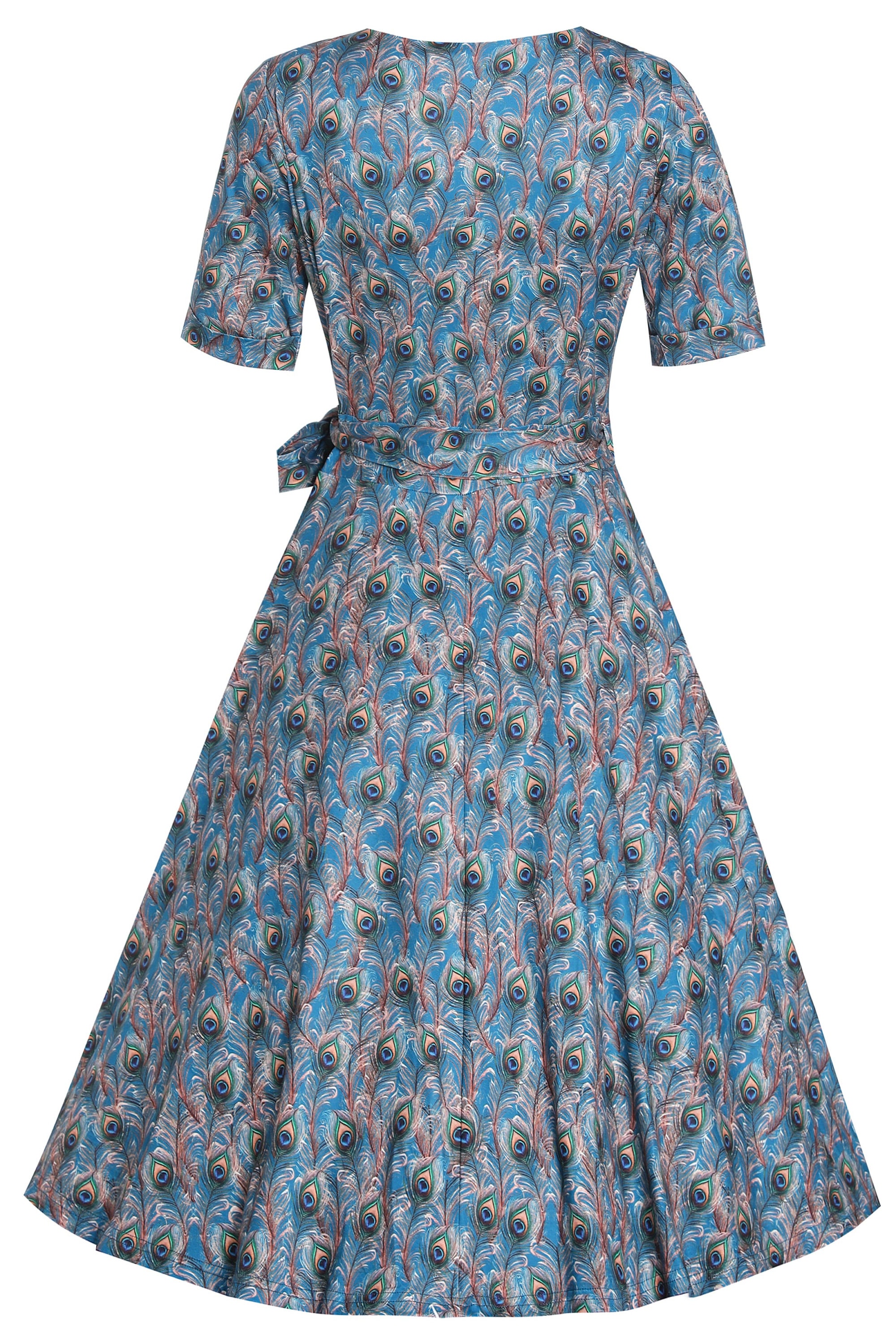 blue peacock feather dress Ice Blue 5D Designer Peacock Feather Princess Gown 3-4Y main image 1
