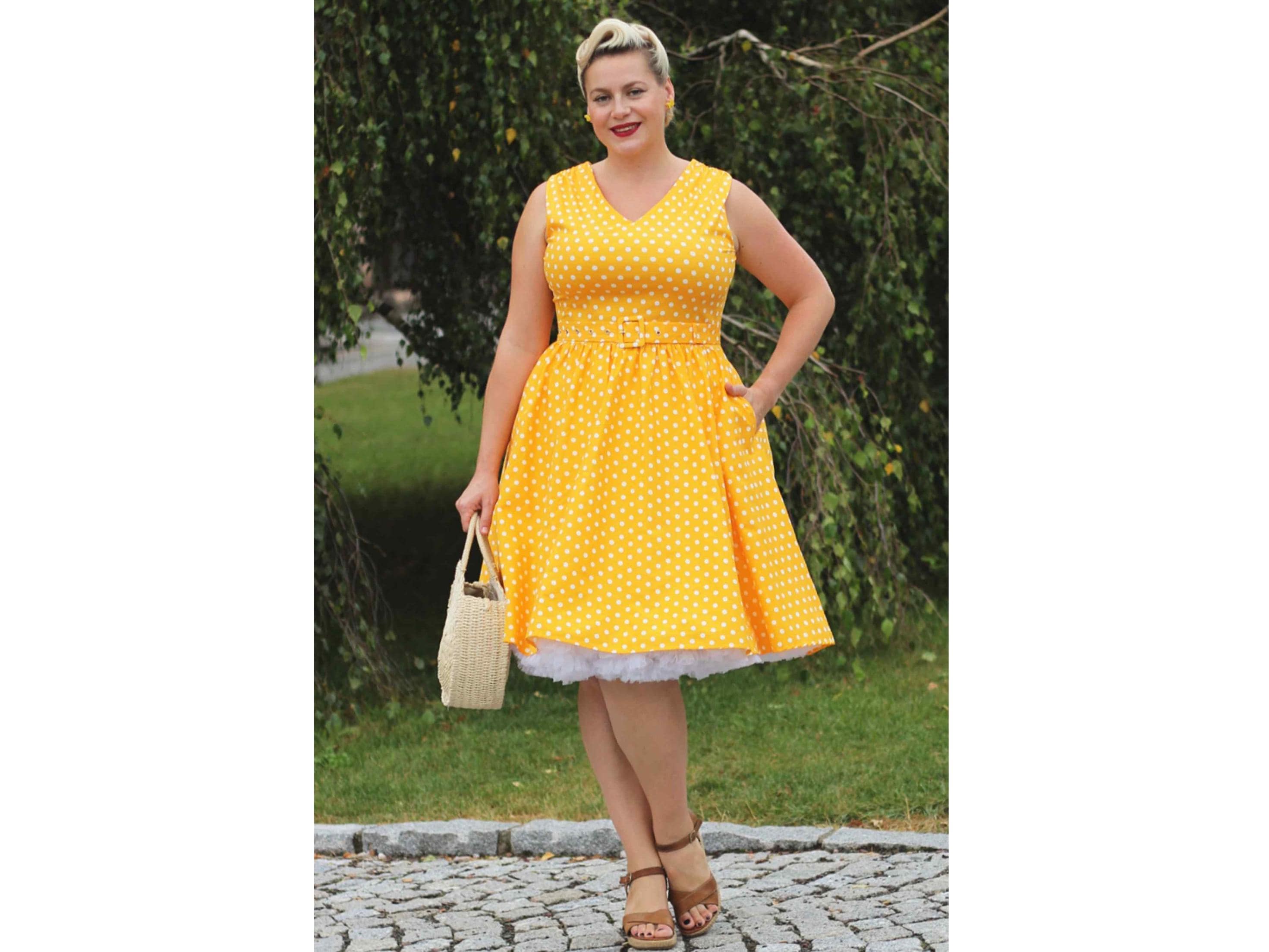 Swing Dress Girls Yellow Polka Dot Dress Yellow And White Polka