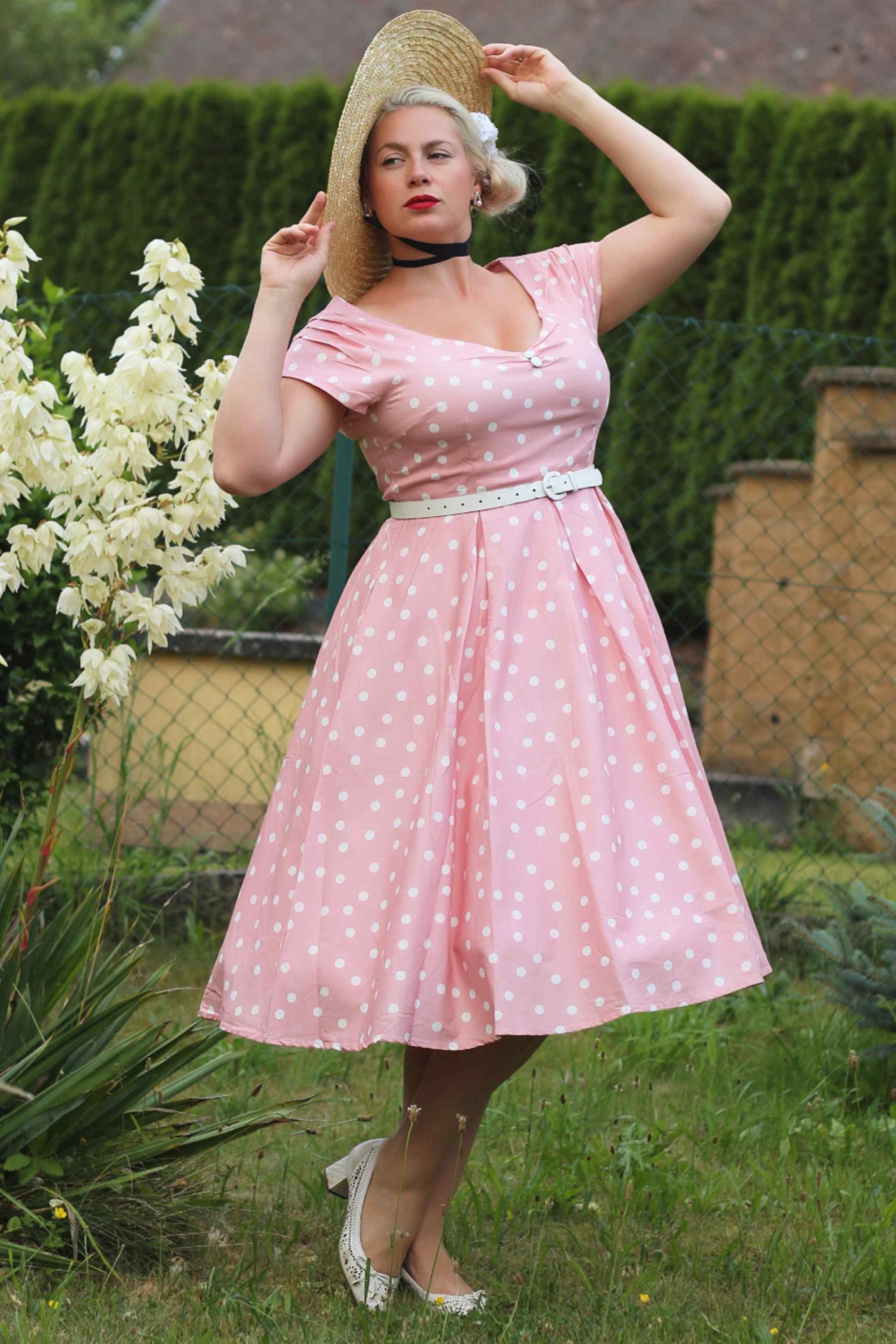 white christmas dresses Verlo Polka Dot Halter Neck Maxi Dress main image 1