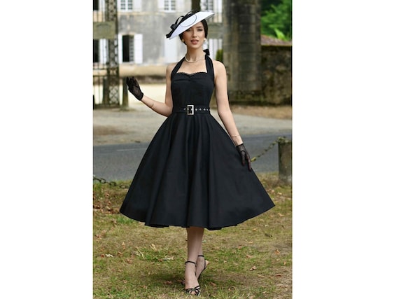 Daisy Classic Black Halter Dress - Etsy