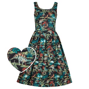 Amanda Black Forest Dinosaur Swing Dress