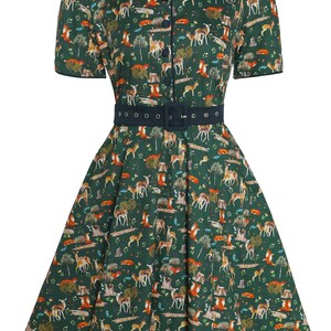 Dark Green Woodland Shirt Dress