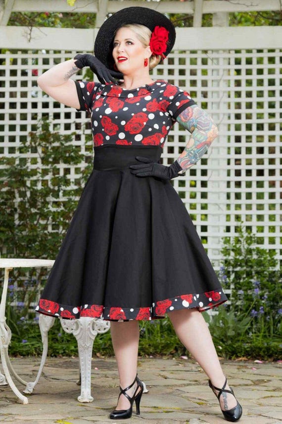 rockabilly dresses for women Vintage Dress Retro Clothing Dress 1950's Rockabilly Fashion Rockabilly 1950s flat dry Fitting Women Vintage 1950s Rockabilly Swing