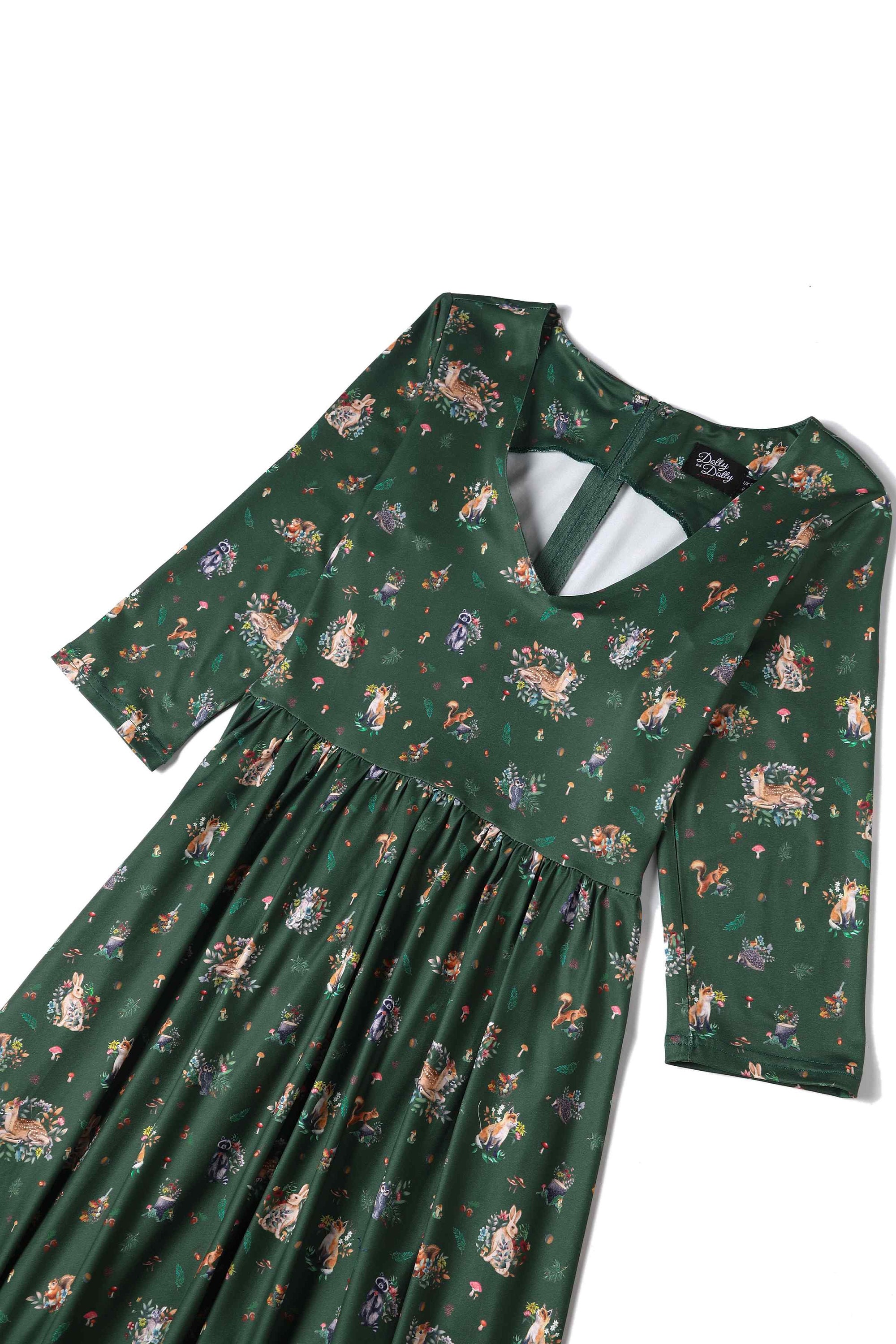Billie Green Woodland Fox & Owl Dress - Etsy