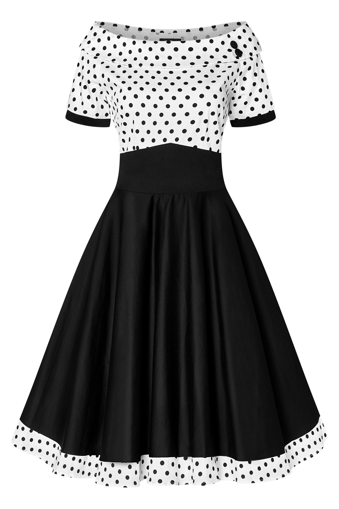 Darlene Retro Swing Dress in White/black Polka | Etsy