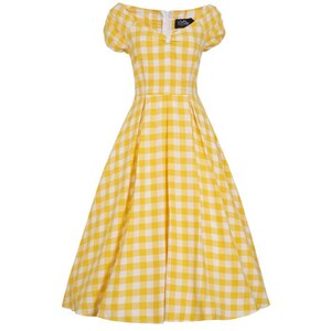 Lily Off Shoulder Yellow Gingham Dress image 7