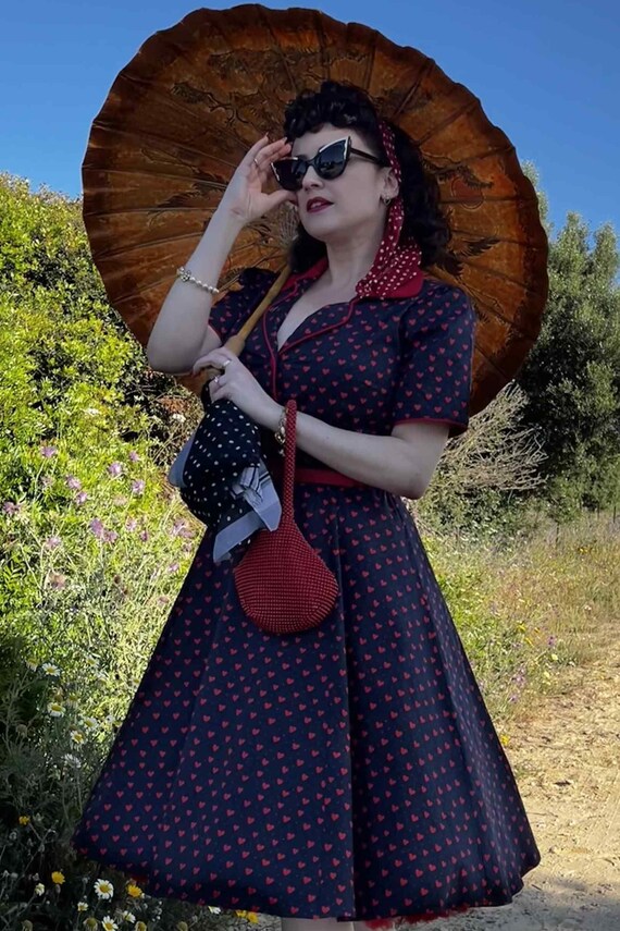 rockabilly shirt dress Rockabilly Yellow Floral Shirt Dress Button Front Belted Waist Lined Skirt Sz S
