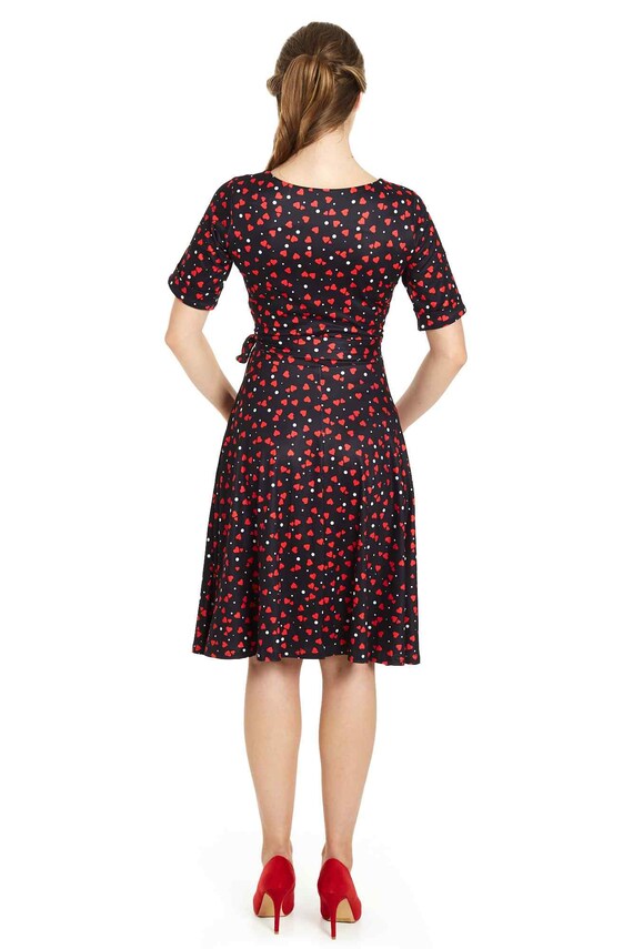 black and red heart dress Heart Mesh Dress for Girls