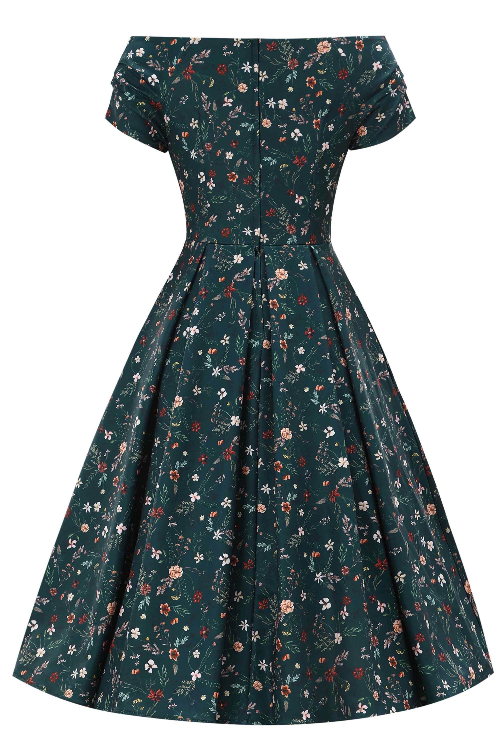Lily Green Ditsy Floral off Shoulder Flared Dress - Etsy