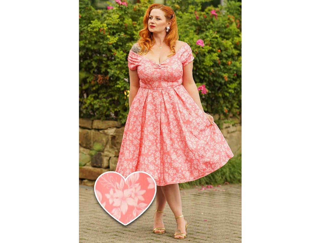 Off Shoulder Circle Skirt Dress with Pockets Clover